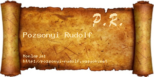 Pozsonyi Rudolf névjegykártya