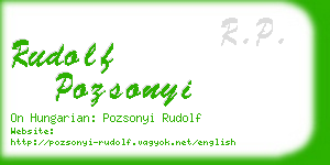 rudolf pozsonyi business card
